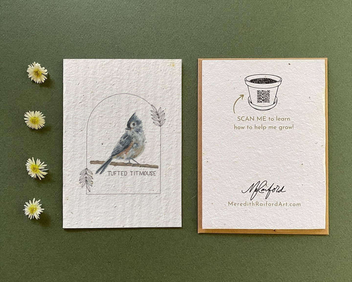 Plantable Greeting Card – Tufted Titmouse | Wildflower Seed Paper, Eco-Friendly & Handmade