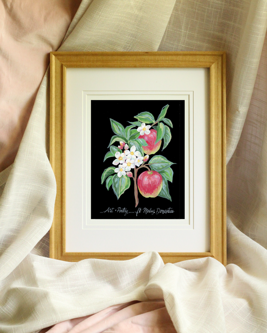 Romantic and literary botanical wall art – apple tree giclée print