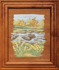 Load image into Gallery viewer, Original Blue Ridge Mountain stream landscape painting on handmade wood panel by Meredith Raiford