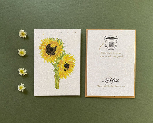 Plantable Greeting Card – Sunflowers | Eco-Friendly Seed Paper Wildflower Card