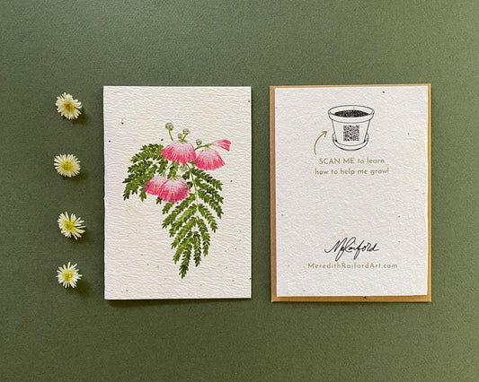 Plantable Greeting Card – Mimosas | Eco-Friendly Seed Paper Wildflower Card