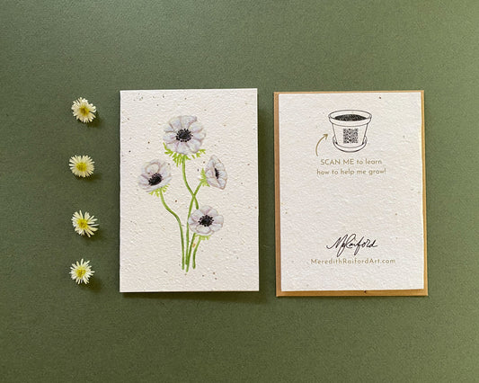 Plantable Greeting Card – Anemone | Eco-Friendly Seed Paper Wildflower Card