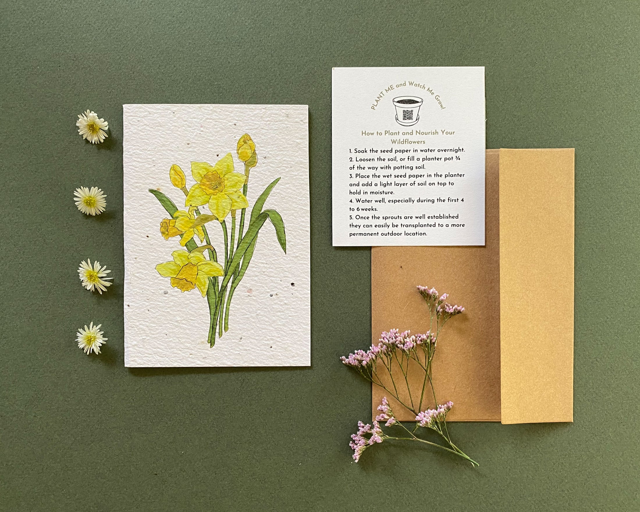 Plantable Greeting Card – Daffodils | Eco-Friendly Seed Paper Wildflower Card