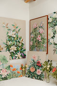 Load image into Gallery viewer, Framed Original | Peonies on Linen | Botanical Fine Art | 30x40