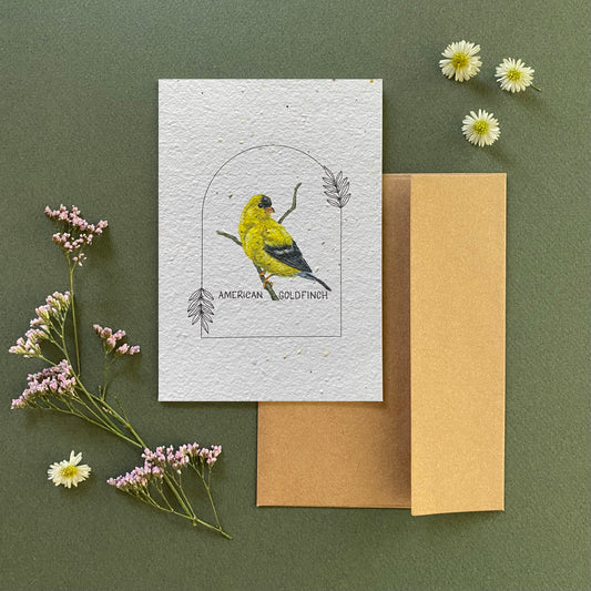 Eco-friendly botanical greeting card – recycled handmade seed paper