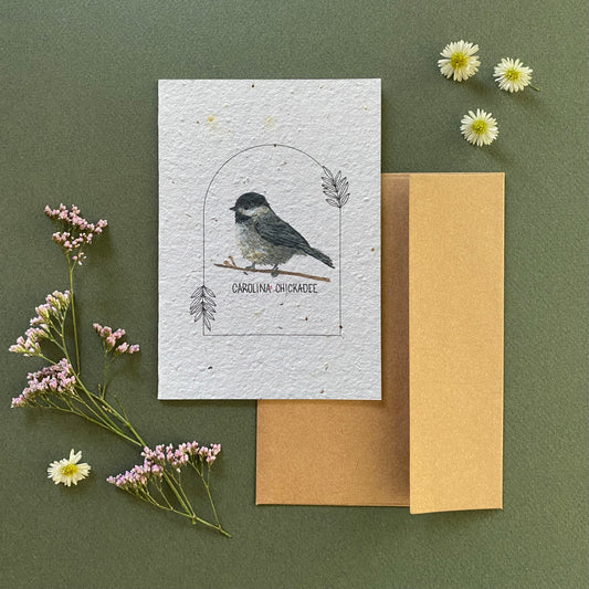 Eco-friendly botanical greeting card – recycled handmade seed paper