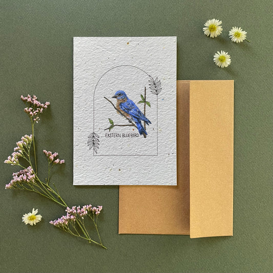 Eco-friendly botanical greeting card – recycled handmade seed paper