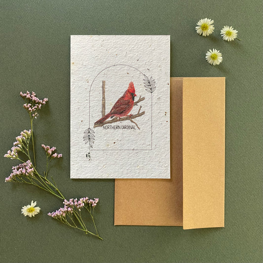 Eco-friendly botanical greeting card – recycled handmade seed paper