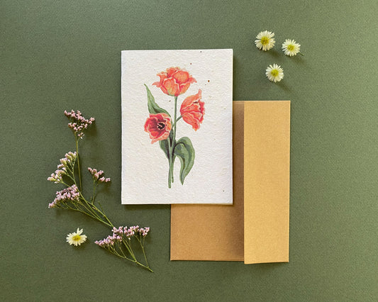 Botanical plantable card with wildflower seed blend”