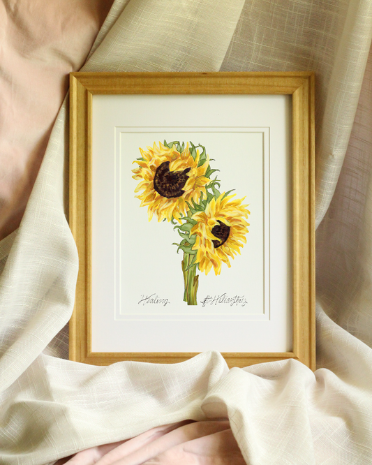 Helianthus giclée print on watercolor paper
