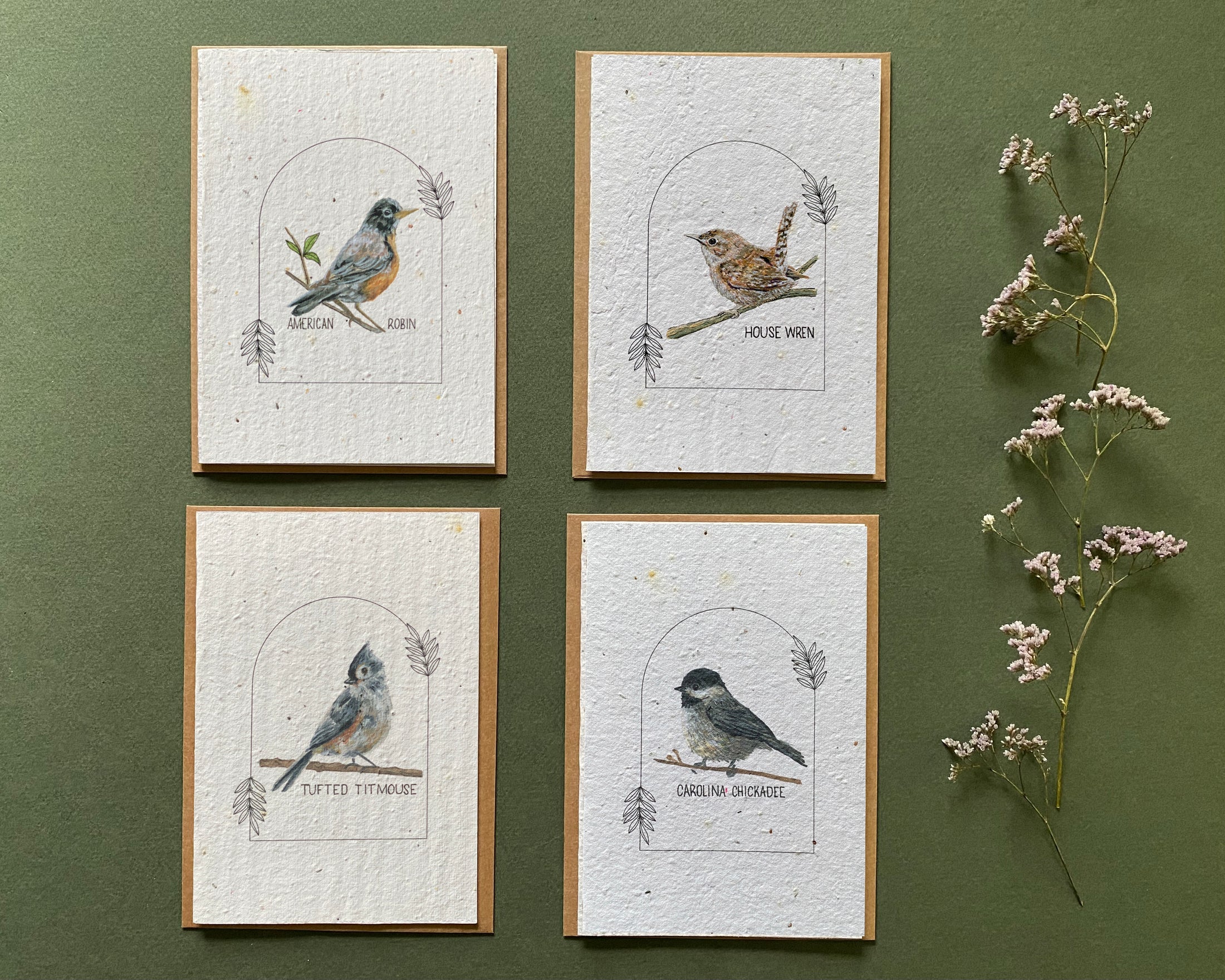 Plantable Greeting Card – Tufted Titmouse | Wildflower Seed Paper, Eco-Friendly & Handmade