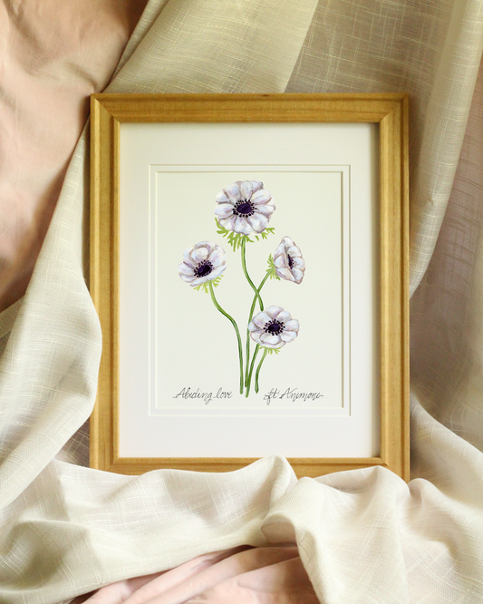 Romantic feminine floral wall art – giclée botanical print