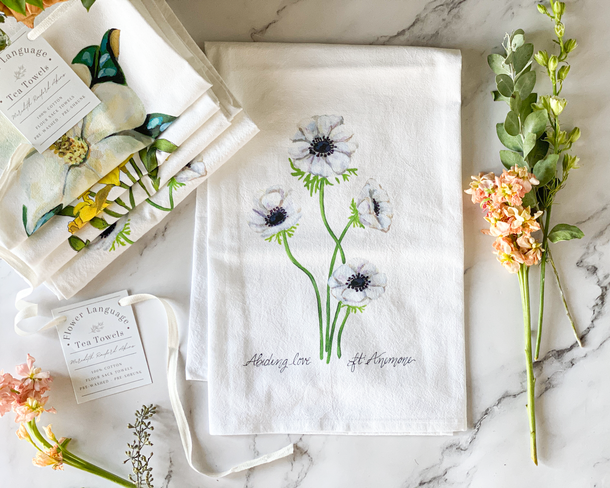 Anemone Tea Towel