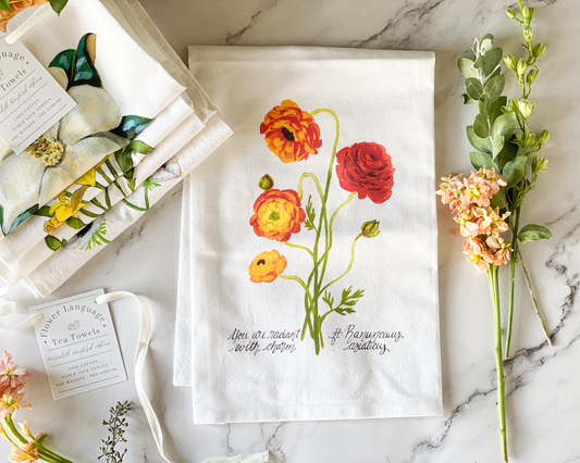 Ranunculus Tea Towel