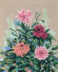 Load image into Gallery viewer, Original Dahlia Painting on Linen | Botanical Fine Art | 24x30