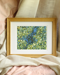 Load image into Gallery viewer, Honeysuckle botanical art print by Meredith Raiford Akins, Southern spring floral wall art with sunlit trailing blooms, vibrant canvas decor for interior designers.