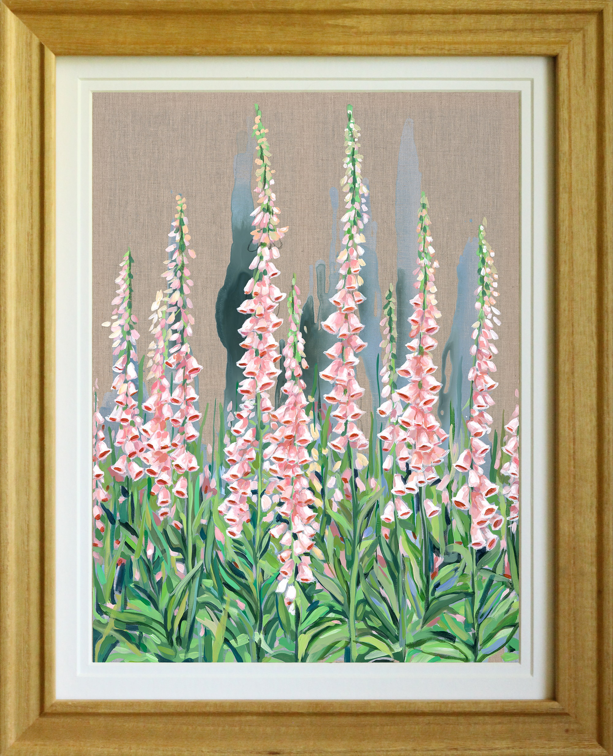 Foxglove Flowers Art Print – Giclée on Linen Canvas