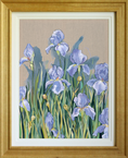 Load image into Gallery viewer, Purple Iris Flowers Art Print – Giclée on Linen Canvas
