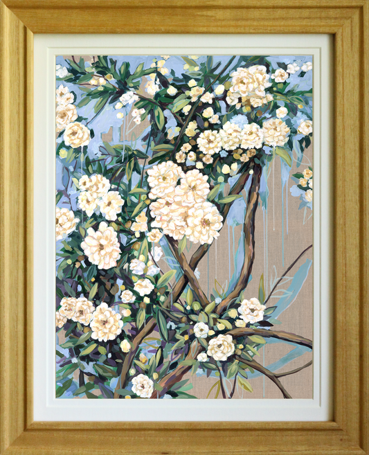 Lady Banks Roses Art Print – Giclée on Linen Canvas
