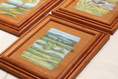 Load image into Gallery viewer, Original Blue Ridge Mountain river landscape with island painted on handmade wood panel