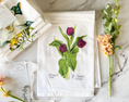Load image into Gallery viewer, Purple Tulip Tea Towel