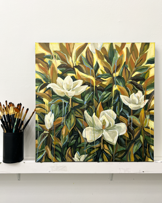 Sunshowers Magnolia – Original on Canvas | 24x24