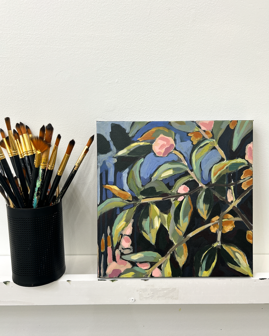 Camellia Study no. 2 – Original on Canvas | 12x12