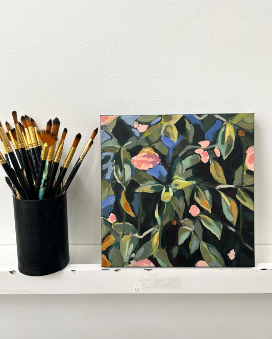 Camellia Study no. 1 – Original on Canvas | 12x12