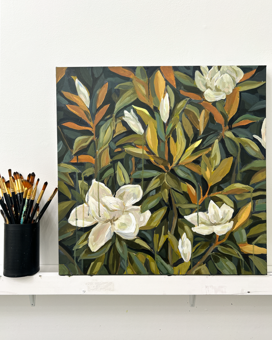 Moody Magnolia – Original on Canvas | 24x24