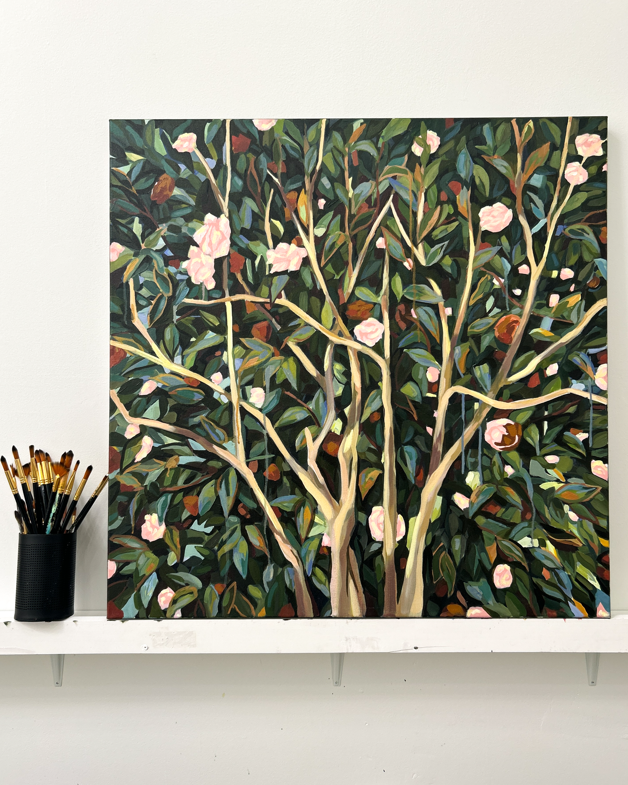 Our Winter Camellia – Original on Canvas | 36x36