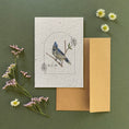 Load image into Gallery viewer, Eco-friendly botanical greeting card – recycled handmade seed paper
