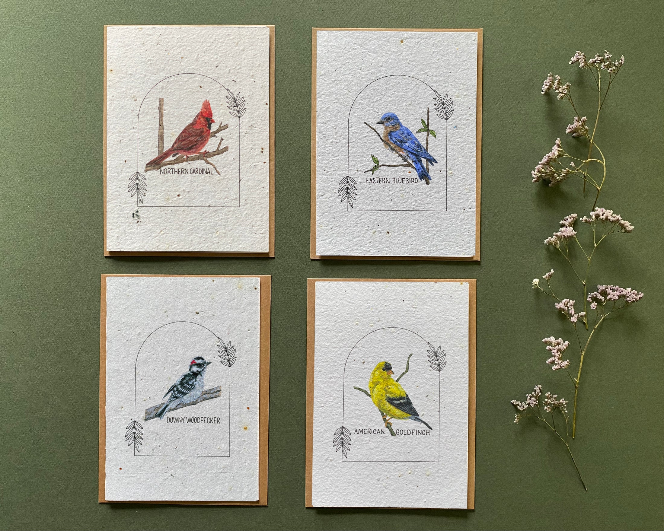 Plantable Greeting Card – Downy Woodpecker | Wildflower Seed Paper, Eco-Friendly & Handmade