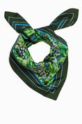 Load image into Gallery viewer, high quality silk scarf featuring winter evergreens by meredith raiford akins
