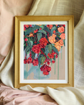 Load image into Gallery viewer, Feminine begonia floral print on linen canvas, archival quality
