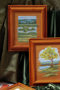 Load image into Gallery viewer, Blue Ridge Tree Landscape | Original 8x10 Painting on Handmade Wood Panel (Framed)

