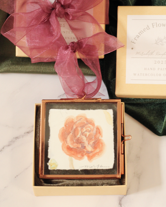Camelia Study no. 5 - Handpainted Watercolor Ornament