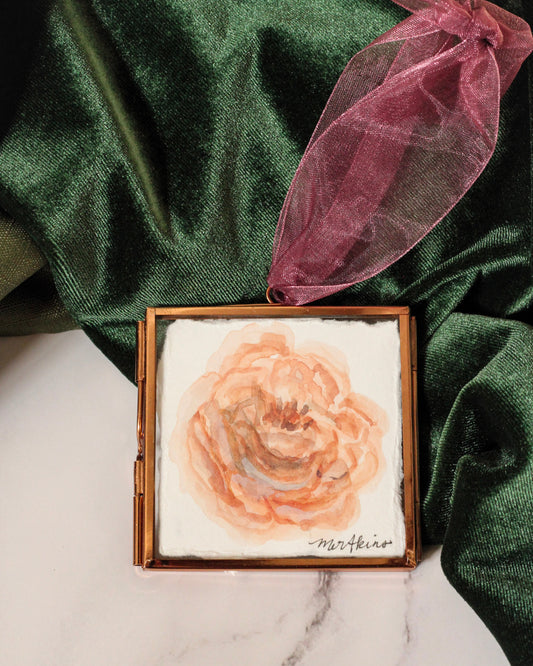 camelia watercolor original ornament by meredith raiford akins
