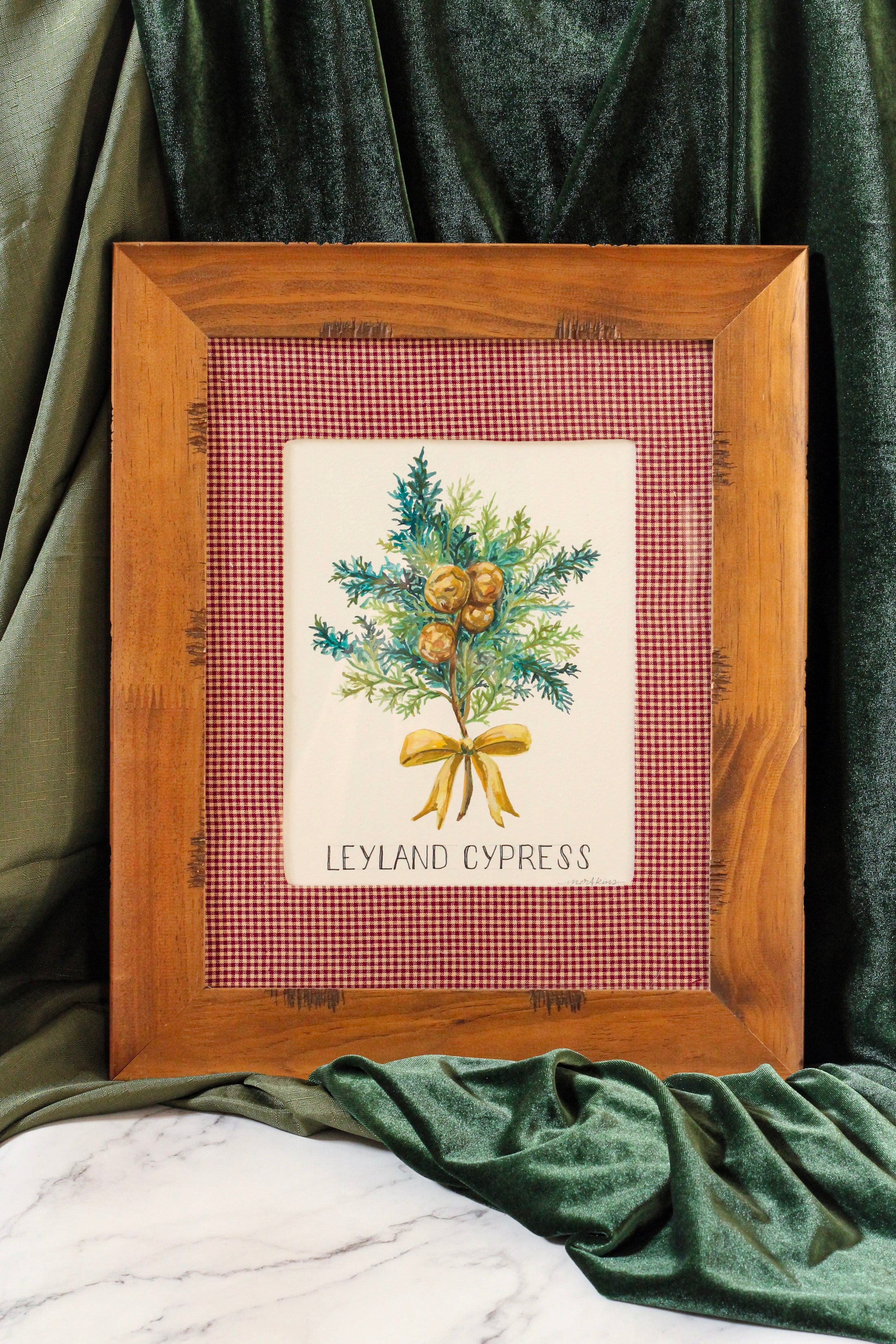 handpainted original evergreen tree on watercolor paper