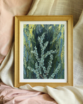 Load image into Gallery viewer, Sway with Me eucalyptus botanical art print by Meredith Raiford Akins, expressive green tree wall art and statement piece for luxury interior design
