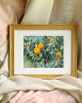 Load image into Gallery viewer, The Orange Branch – Canvas Art Print inspired by ancient Roman mural with vibrant foliage and painterly textures.
