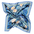 Load image into Gallery viewer, blue gardenia silk twill scarf by meredith raiford akins 
